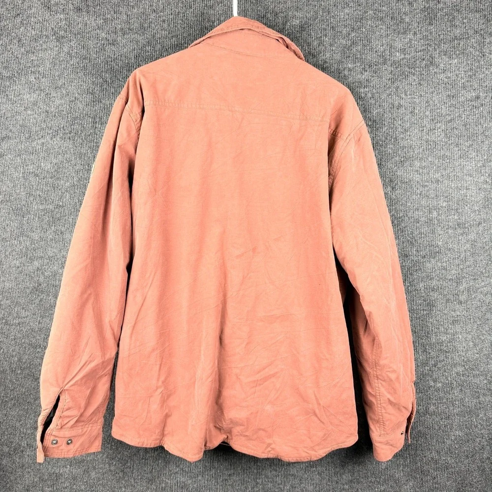 Eddie Bauer Shacket Mens XL Salmon Pink Fleece Lined Outdoor Utility Shirt Jacke